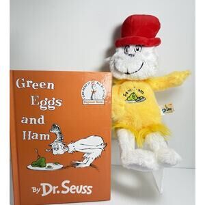 Dr Seuss GREEN EGGS AND HAM Book With SAM I AM Plush Toy Aurora